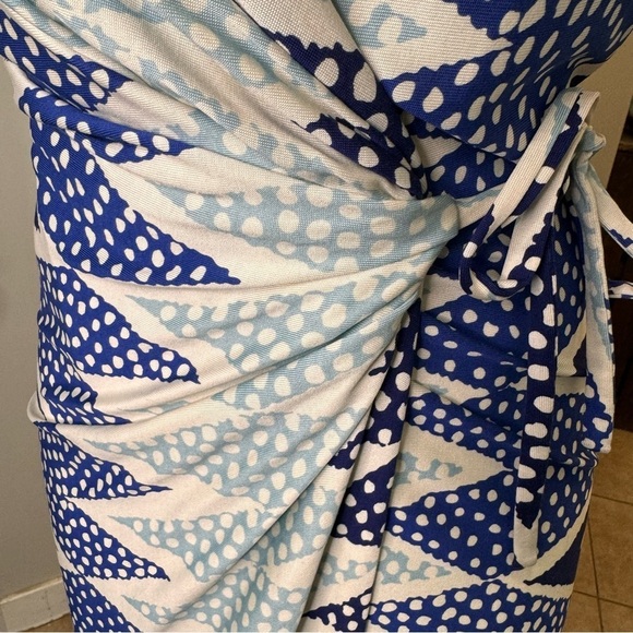 Diane Von Furstenberg Ornamentalist Diamonds Print Evrin Wrap Dress Size 6 - Picture 5 of 7